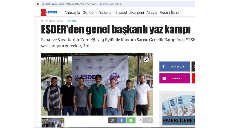 ESDER\'den genel başkanlı yaz kampı - KOCAELİ TV