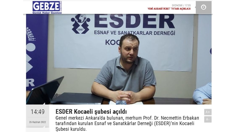 Esder Kocaeli Şubesi Kuruldu - GEBZE HABER