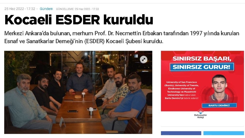 Esder Kocaeli Şubesi Kuruldu