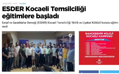 ESDER Kocaeli Temsilciliği eğitimlere başladı - ÖZGÜR KOCAELİ